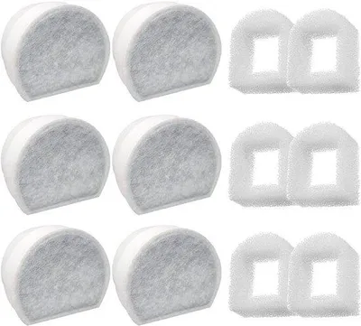 Obrázek produktu pro Sada náhradních filtrů pro vodní lapače, balení po 12 kusech, 6 filtrů s aktivním uhlím a 6 pěnových filtrů.