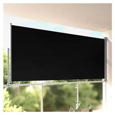 Produktbild von Ausziehbare Seitenmarkise 160x300 cm Schwarz für den Außenbereich, Gärten und Innenhöfe