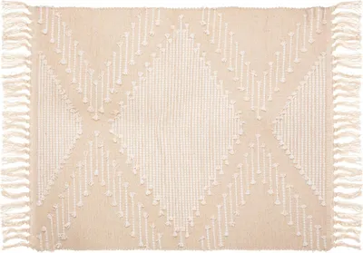 Produktbild von Dekoteppich beige Cot Sand, Baumwolle, Boho, 60 x 90 cm