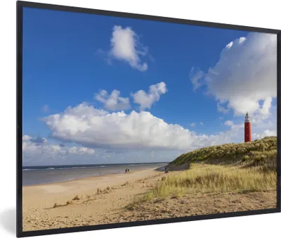 Produktbild von MuchoWow® MuchoWow® Gerahmtes Poster Strand - Natur - Leuchtturm 90x60 cm - Poster mit zchwarzem Bilderrahmen - Fotorahmen - Foto-Plakat