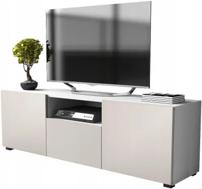 Zdjęcie produktu dla szafka rtv pod telewizor komoda tv 150cm 150 biały mat kaszmir