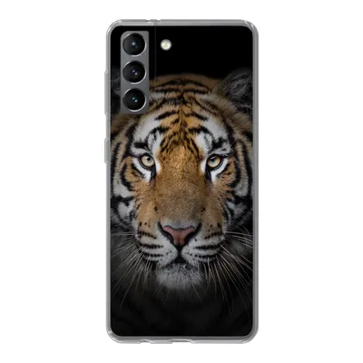 Produktbild von MuchoWow® Handyhülle Schutzhülle Hülle für Samsung Galaxy S21 Tiger - Wildtiere - Porträt - Schwarz - Tiere Silikon Softcase Handy Hülle - Softcase