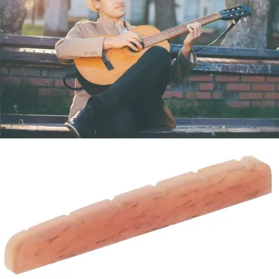 Produktbild von Gitarrensattel, hellgelb, aus Kamelknochen, Ersatzteile, Musikinstrumentenzubehör, 42 mm