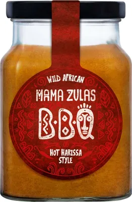 Produktbild von Mama Zula Wild African BBQ Sauce Hot Harissa Style im Glas 320ml