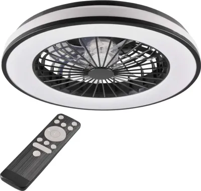Obrázek produktu pro Stropní ventilátor s LED světlem s dálkovým ovládáním černý KENYA Polux