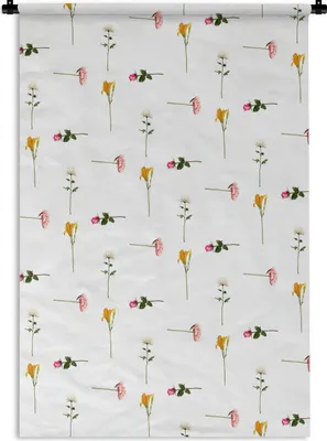 Produktbild von MuchoWow® Wandteppich Wandbehang Blumen - Flora - Farben 90x135 cm Tapisserie Dekoration Wandtuch - Baumwolle - Wandskulptur