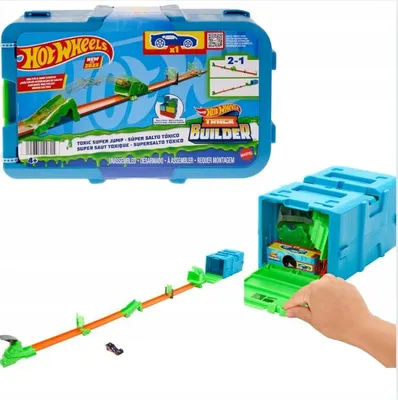 Produktbild von Hot Wheels Track Builder Rennbahn-Set "Toxic Jump" mit Fahrzeug