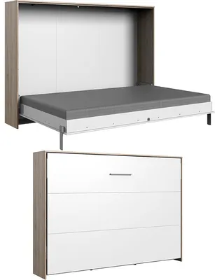 Immagine prodotto di Letto Murphy Juist 140x200cm bianco rovere sanremo a scomparsa orizzontale