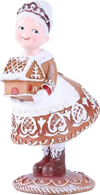 Produktbild von Weihnachtsschmuck aus Kunstharz, Weihnachtsmann mit Lebkuchenhaus, schafft Atmosphäre, Tischdekoration für Weihnachten B