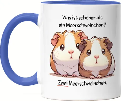 Produktbild von Was ist schöner als ein Meerschweinchen Tasse Blau Süßes Haustier Meerschweinchen