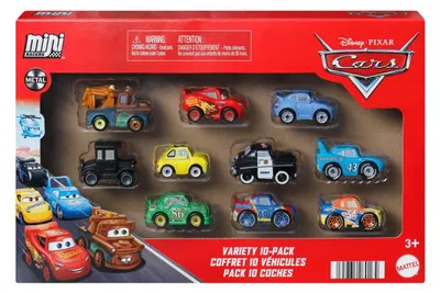 Produktbild von Disney Pixar Cars Mini-Rennautos im 10er-Pack, Set aus 10 Spielzeugautos aus dem Film (Stile können abweichen), Fahrzeug-Set, 3 Jahr(e), Kunststoff, Metall, Mehrfarbig
