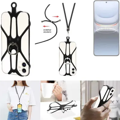 Produktbild von K-S-Trade 3in1 Handykette Handyband Handykordel Halsband Smartphone-Ring Handy-Ring kompatibel mit Vivo iQOO 13 Fingerhalterung Handyring