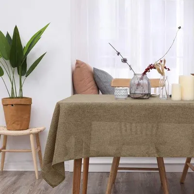 Obrázek produktu pro Vodoodpudivá ubrusová látka v lněném vzhledu, 140 x 240 cm, taupe