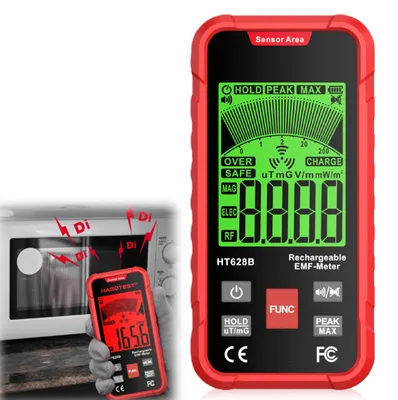 EMF-Messgerät 3-in-1, LCD-Display, Strahlungsdetektor, Handheld