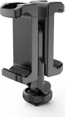 Produktbild von Tragbare Telefonstativhalterung mit zwei Telefonhaltern, drehbare Telefonklemme mit 4 Kaltschuhhalterungen, multifunktionaler Smartphone-Halter als Ersatz fuer iPhone 15/14/13/12/11, Vlog-Live-Streaming