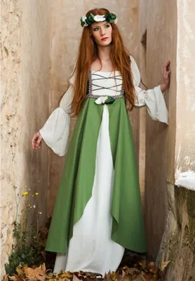 Mittelalter Kostüm Burgfräulein Hofdame für Damen Gr. L  Kleid grün Mittelaltermode Fasching Karneval Mottoparty