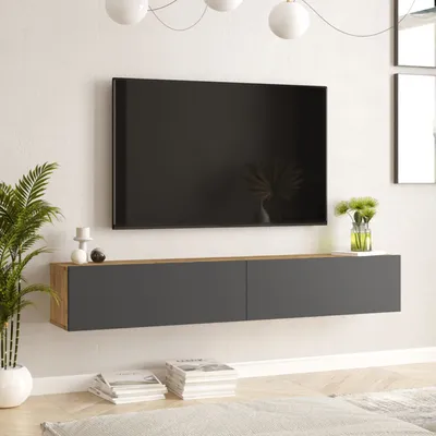 Obrázek produktu pro TV stolek 'Lapinlahti' 180 x 31,5 x 29,5 cm dub rustikální / antracitový