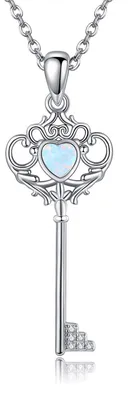 Produktbild von Schlüsselanhänger aus Sterlingsilber mit Herzopal