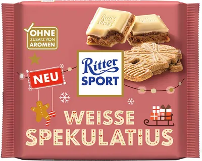 Zdjęcie produktu dla Ritter Sport White Speculoos nadziewane białą czekoladą opakowanie 100g