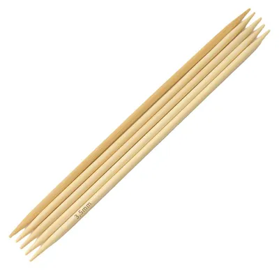 Produktbild von Bambus Nadelspiel Strumpfstricknadeln, Länge und Stärke wählbar, Größe:15cm x 3.5mm