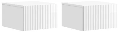 Produktbild von Wandmontierter Nachttisch 2 pcs Hochglanz Weiß Holzwerkstoff