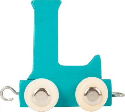 Image de Small Foot Design 10362 'Train de lettres multicolores' Lettre L en bois, turquoise (1 pièce)