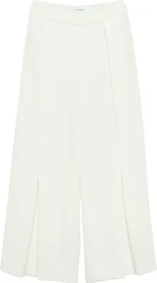 Produktbild von Comma Damen Plissée Hose mit weitem Bein für festliche Anlässe Weiß Größe 42