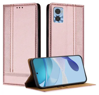 Obrázek produktu pro Pouzdro pro Motorola Moto E22 / E22i kožené flipové pouzdro s funkcí stojánku Růžový