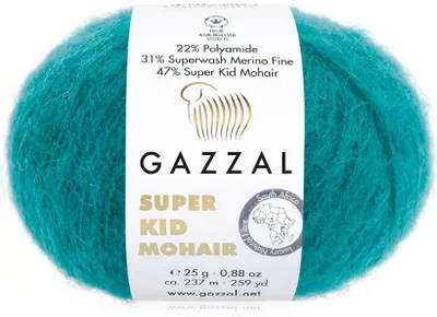 Produktbild von Gazzal Super Kid Mohair Garn, weich & sanft, Grüne Töne,
