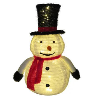 Produktbild von Weihnachtliche Gartenfigur Beleuchtete Figur LED warmweiß Weihnachtsdeko Figur: Schneemann