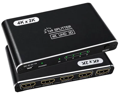 Imagen del producto de Divisor HDMI 4K UHD: divisor HDMI 1 entrada, 4 salidas