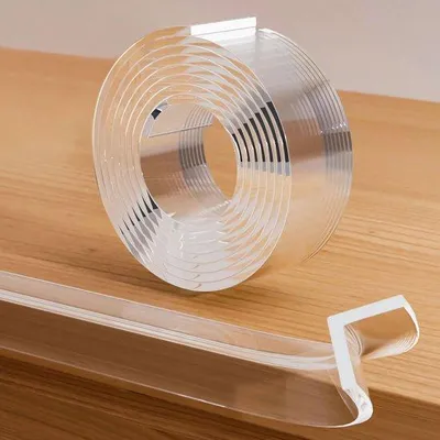 Zdjęcie produktu dla Ibenzoa® Przezroczysty, elastyczny ochraniacz krawędzi dla dzieci – 100 cm, 2 cm x 2 mm, nietoksyczny i antypoślizgowy materiał nanotechnologiczny, samoprzylepny, do mebli, stołów, schodów