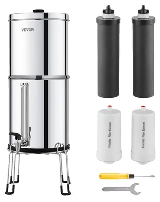 Obrázek produktu pro Gravitační filtrační systém na vodu VEVOR systém na pracovní desku z nerezové oceli 7+7,5 l filtrační systém na vodu, snižuje obsah olova a až 99 % chlóru
