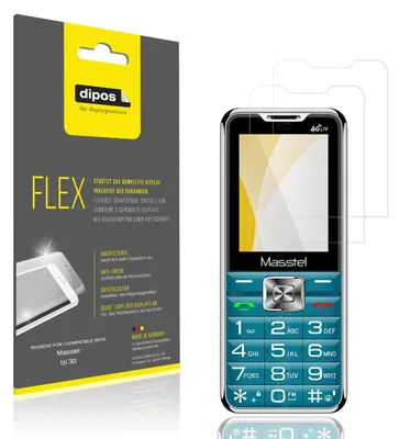 Produktbild von 2x Schutzfolie für Masstel Izi 30 Folie, 100% Displayabdeckung, dipos Flex