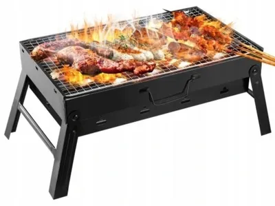 Produktbild von Klappgrill Koffer Holzkohlegrill 36x29x7 cm tragbar für Camping Picknick