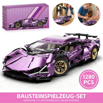 Produktbild von Supersportwagen Bausteine Sets 1:14 Technik Sportwagen Bauset Auto Spielzeug DIY