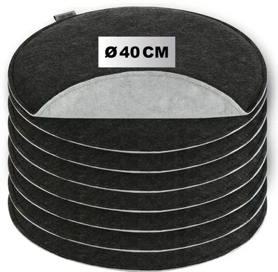 Produktbild von com-four® 8x Sitzkissen aus Filz Ø 40 cm - gepolstertes Stuhlkissen