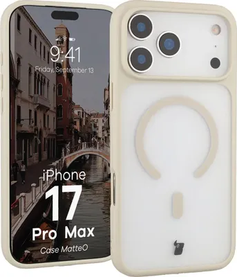 Produktbild von Handyhülle mit Magnetring für iPhone 17 Pro Max, Bizon Case MatteO, Getönt-Beige