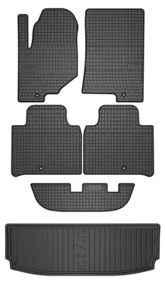 Zdjęcie produktu dla Dywaniki gumowe do SsangYong Rexton IV 2017- (SUV, górny poziom podłogi, rozłożony 3. rząd) – czarne, dopasowane – Wielganizator SolidPRO