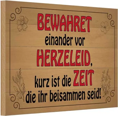 Produktbild von vianmo Holzschild 12x18 cm bewahret einander vor Herzeleid