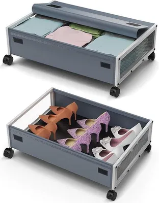 Immagine prodotto di Contenitore per riporre oggetti sotto il letto - Contenitore pieghevole con ruote