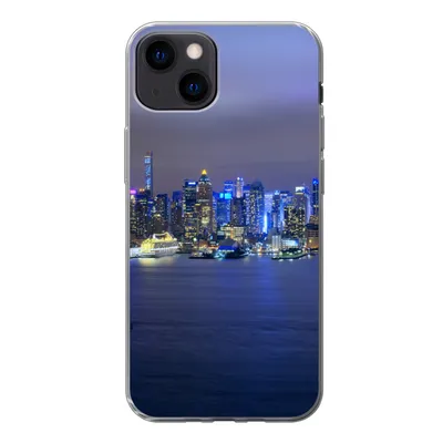 Produktbild von MuchoWow® Handyhülle Schutzhülle Hülle für iPhone 13 New York - Skyline - Nacht Silikon Softcase Handy Hülle - Karteninhaber