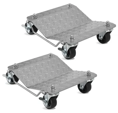 Produktbild von Ikodm Rangierhilfe 2 Stück, 500 kg pro Plattform,Rad Rangierroller Rangierheber, Wagenheber für PKWs, Autos, LKWs, Traktoren, Mobile Reifenplattform
