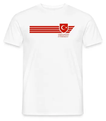 Produktbild von Spreadshirt Türkei Fußball Fanlook Trikot Männer T-Shirt, L, Weiß