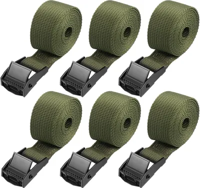 Image de Sangles d'arrimage courtes 1m, sangle de serrage, moto bagages camping pack de 6