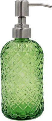 Produktbild von Grüner Glas-Seifenspender Edelstahl