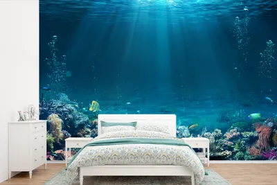 Produktbild von MuchoWow® Fototapete für Wohnzimmer oder Schlafzimmer Wandtapete Vinyl Motivtapete Ozean - Fische - Korallen - 525x350 cm - Das Hintergrundbild