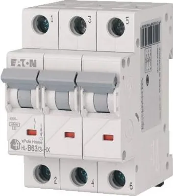 Immagine prodotto di Interruttore automatico 3P B 63A 6kA AC xPole Home HN-B63/3 194887