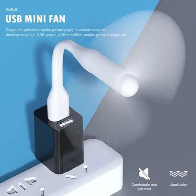 Produktbild von Handgeklapte Mini-Lüfter, tragbarer USB-Lüfter, Kühler für draußen - weiß