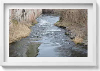 Produktbild von Tasovice Fluss Dyje Moravia– Wandbild mit Rahmen – Gerahmtes Bild  – Wanddekoration – 60x40 cm –  Schwarz Rahmen